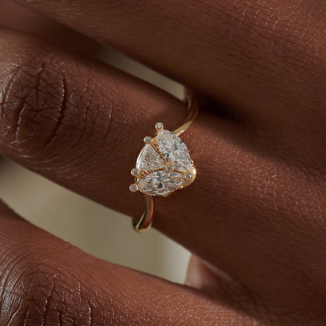 1.8Ct White Trillion Cut Three Stone Ring | Anniversary Gift Ring | Proposal Ring | Gift For Women