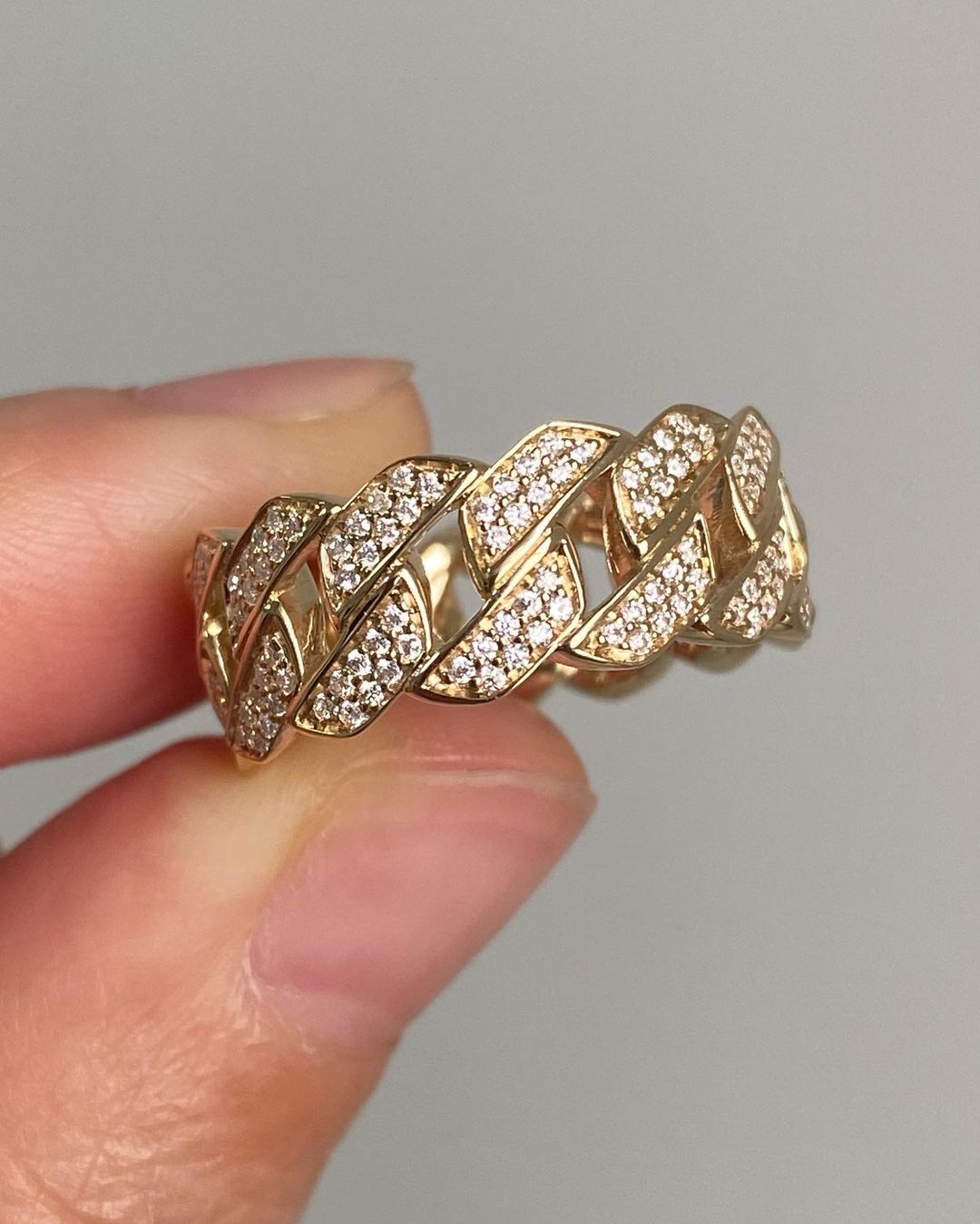 Cuban Style 1.2Ct White Round Cut Pave Band For Her | Promise Band For Girlfriend | Everyday Wear Band For Women | Timeless Design