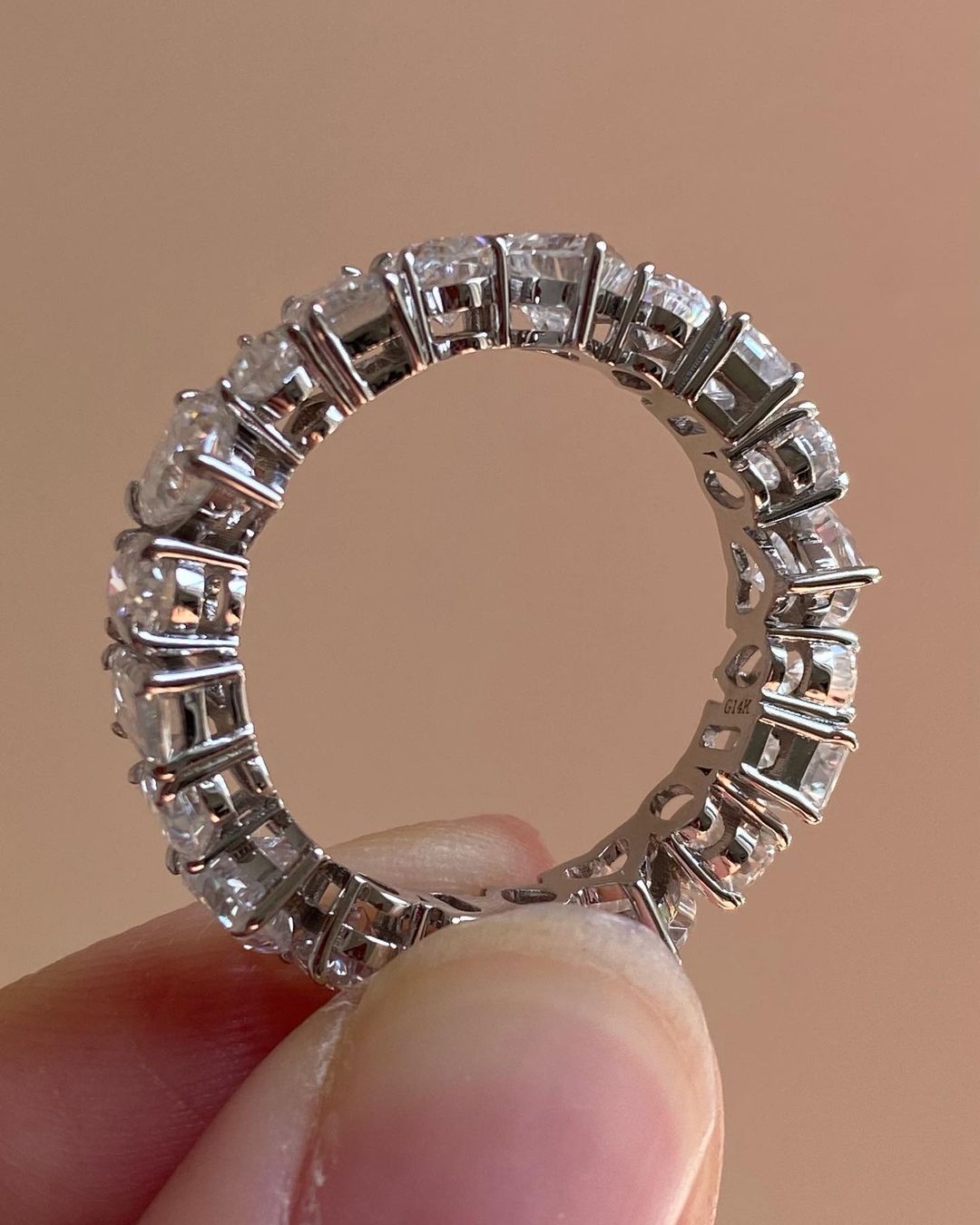 1.8Ct White Multi Stone Prong Set And Full Eternity Band For Her | Bridesmaid Wedding Gift Band | Anniversary Gift Band For Wife | Gift For Sister