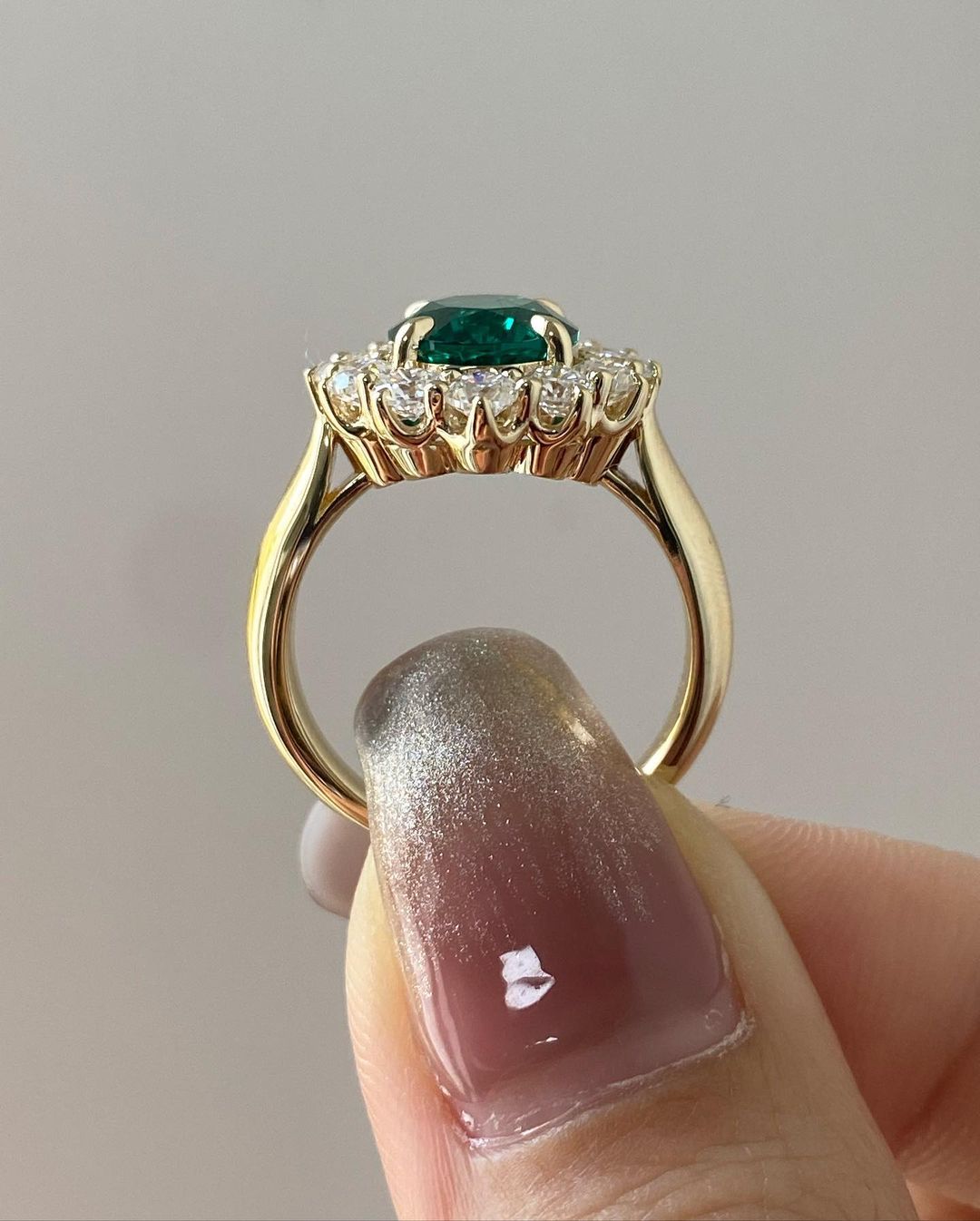 3.10Ct Green Oval Cut Halo Ring | Party Wear Ring For Women | Fashion Jewelry | Elegant Gift For Her