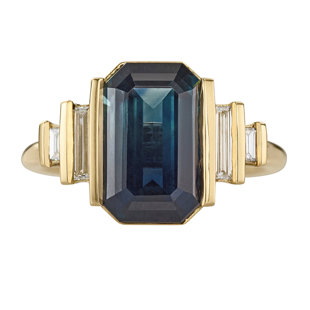 3.2Ct Green Emerald Cut Half Bezel Ring | Party Wear Ring For Women | Fashionable Ring | Promise Ring