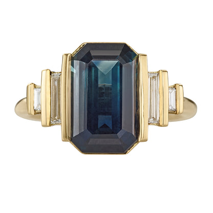 3.2Ct Green Emerald Cut Half Bezel Ring | Party Wear Ring For Women | Fashionable Ring | Promise Ring