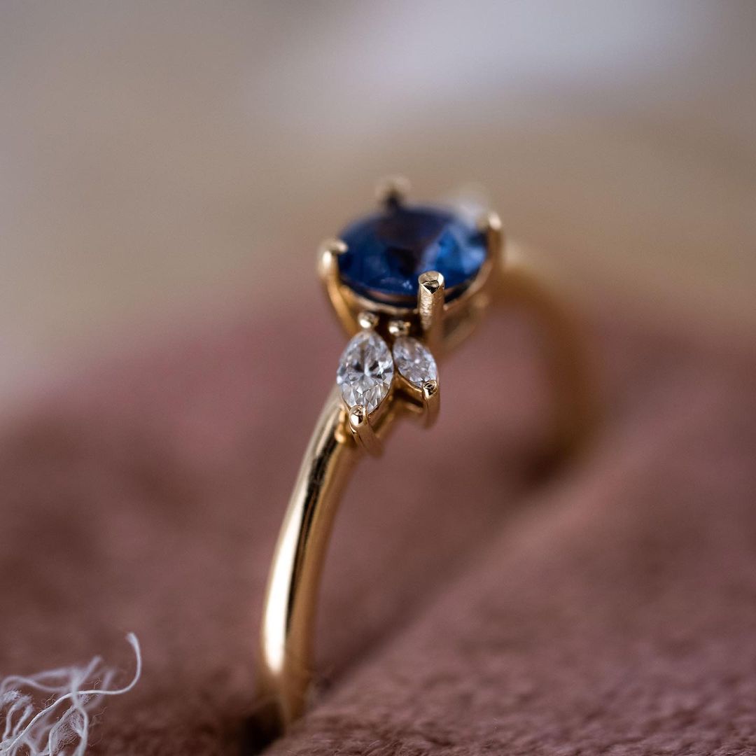 2.4CT Blue Round Cut Solitaire Ring | Engagement Ring For Fiancee | Promise Ring | Beautiful Ring