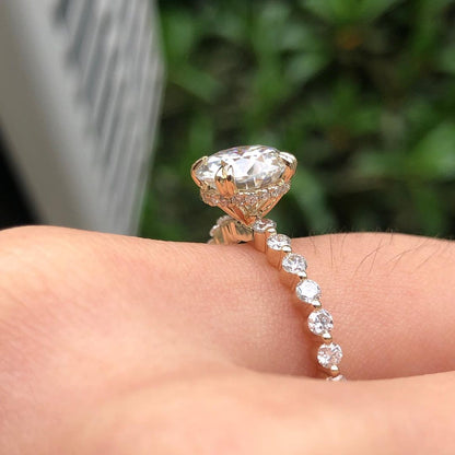 2.77Ct White Round Cut Solitaire With Hidden Halo Ring | Anniversary Gift Ring For Wife | Unique Jewelry For Women