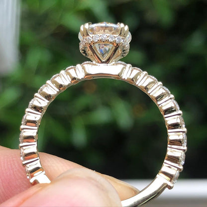 2.77Ct White Round Cut Solitaire With Hidden Halo Ring | Anniversary Gift Ring For Wife | Unique Jewelry For Women