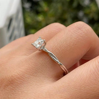 2.55Ct White Princess Cut Solitaire Ring | Daily Wear Ring | Classic Ring | Handmade Ring