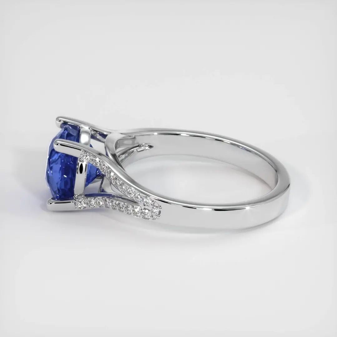 2.85Ct Blue Round Cut Split Shank Ring | Engagement Ring For Women | Delicate Solo Diamond Ring