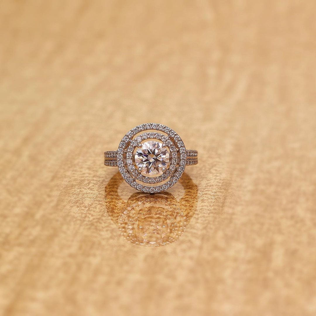 2.70Ct White Round Cut Double Halo Ring | Wedding Ring For Bridal | Fashion Jewelry