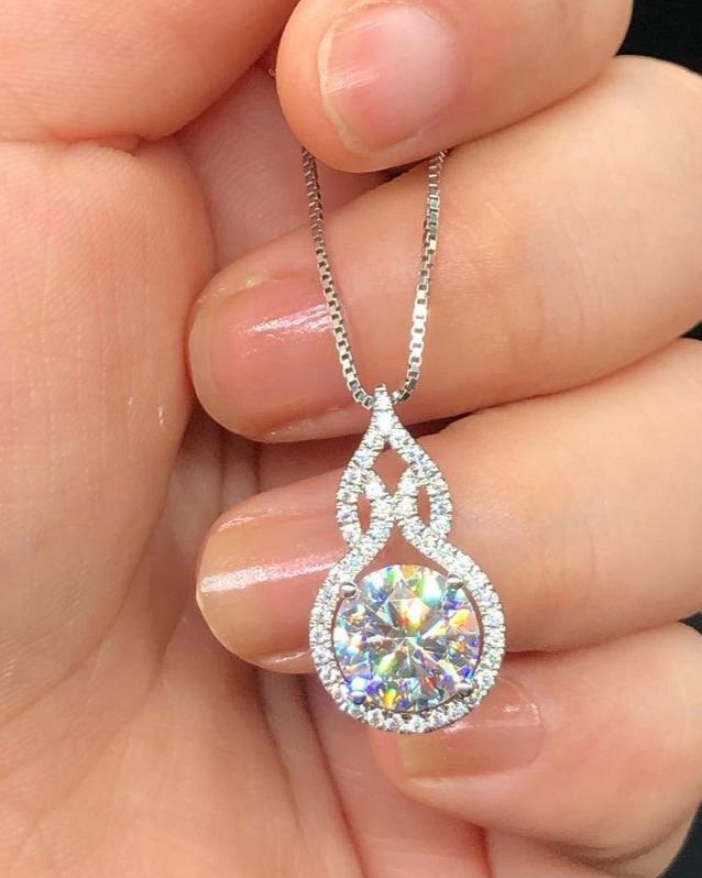 3.20Ct White Round Cut Solitaire Pendant | Designer Jewelry Piece | Stylish Pendant For Women | Gorgeous Pendant