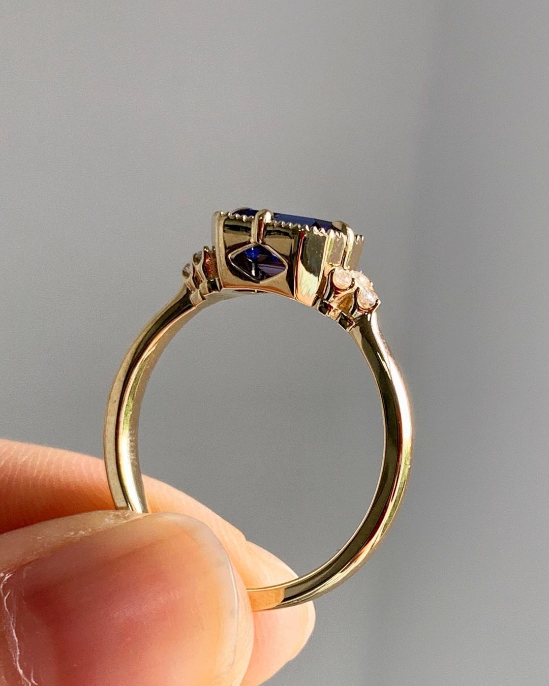 2.60Ct Blue Emerald Cut Solitaire Ring | Proposal Ring | Anniversary Gift Ring For Women
