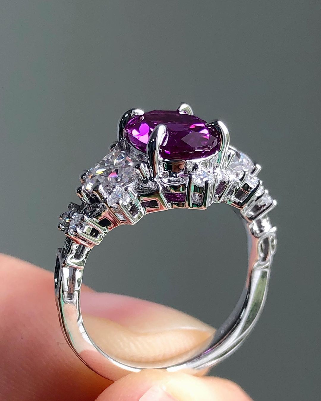 3.2Ct Amethyst Oval Cut Solitaire Ring | Anniversary Gift Ring For Wife | Timeless Design | Forever One Ring