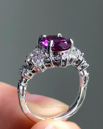 3.2Ct Amethyst Oval Cut Solitaire Ring | Anniversary Gift Ring For Wife | Timeless Design | Forever One Ring