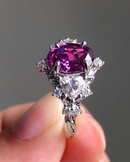 3.2Ct Amethyst Oval Cut Solitaire Ring | Anniversary Gift Ring For Wife | Timeless Design | Forever One Ring