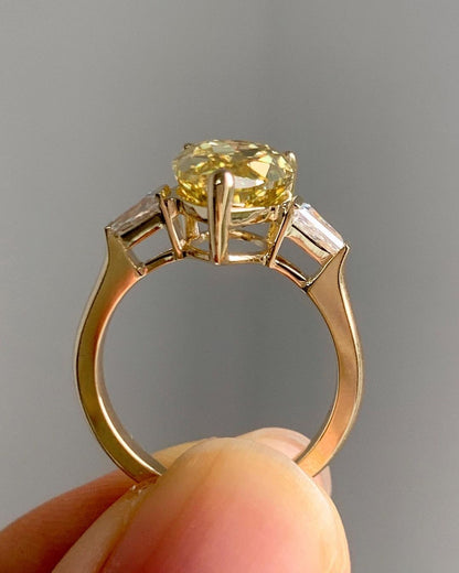 2.88Ct Yellow Pear Cut Solitaire Ring | Engagement Ring For Her | Delicate Ring | Women Jewelry