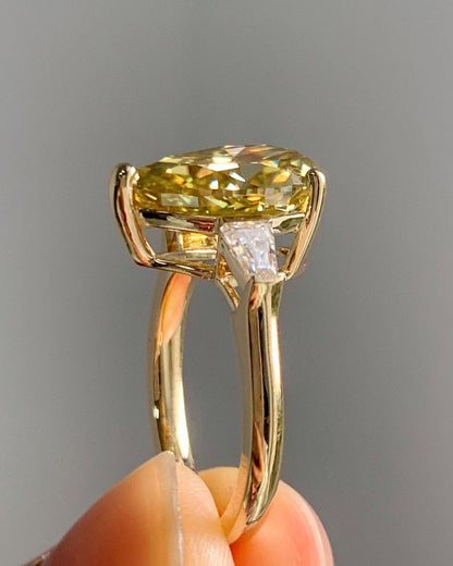 2.88Ct Yellow Pear Cut Solitaire Ring | Engagement Ring For Her | Delicate Ring | Women Jewelry