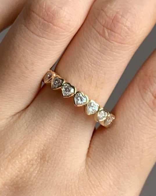 2.98Ct White Heart Cut Full Eternity Band Ring | Proposal Band Ring For Girlfriend | Surprise Gift For Women