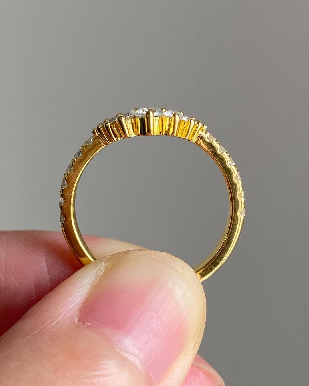 Curve Shape 2.77Ct White Round Cut Prong With Half Eternity Band Ring | Anniversary Gift Band Ring | Surprise Gift Band Ring For Wife