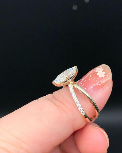 2.88Ct White Marquise Cut Solitaire Ring | Engagement Gift Ring For Women | Special Occasion Ring