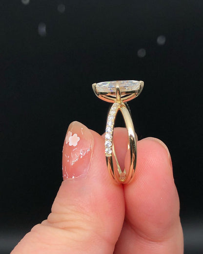 2.88Ct White Marquise Cut Solitaire Ring | Engagement Gift Ring For Women | Special Occasion Ring