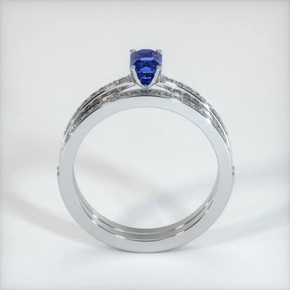 2.6Ct Blue Emerald Cut Solitaire Ring Set | Anniversary Gift Ring Set For Wife | Designer Ring Set | Ring For Women