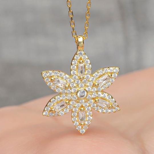 Flower Shape 2.20Ct White Round Cut Bezel Pendant | Party Wear Pendant | Gorgeous pendant For Women | Forever One Pendant