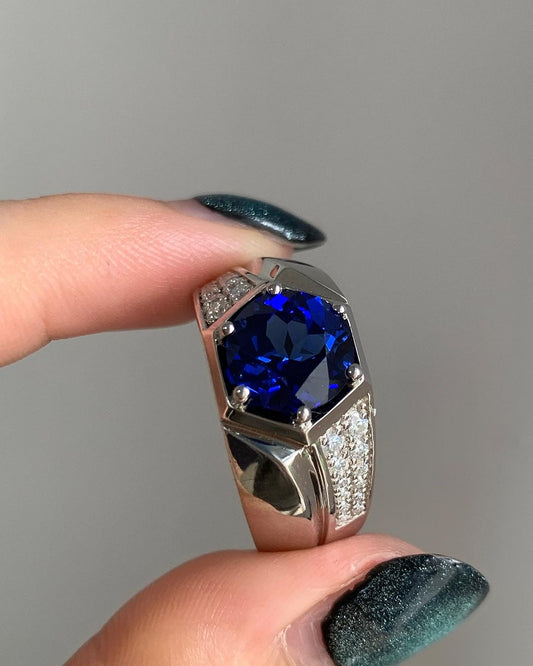 2.80Ct Blue Round Cut Solitaire Ring | Surprise Gift Ring | Casual Wear Ring For Women