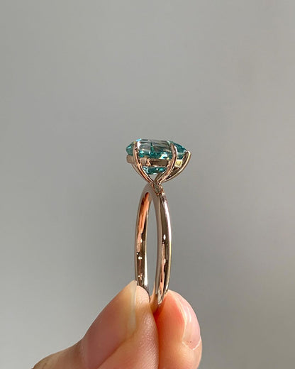 2.88Ct Green Blue Shield Cut Moissanite Solitaire Ring | Wedding Ring For Bridal | Surprise Gift Ring For Her | Minimalist Ring