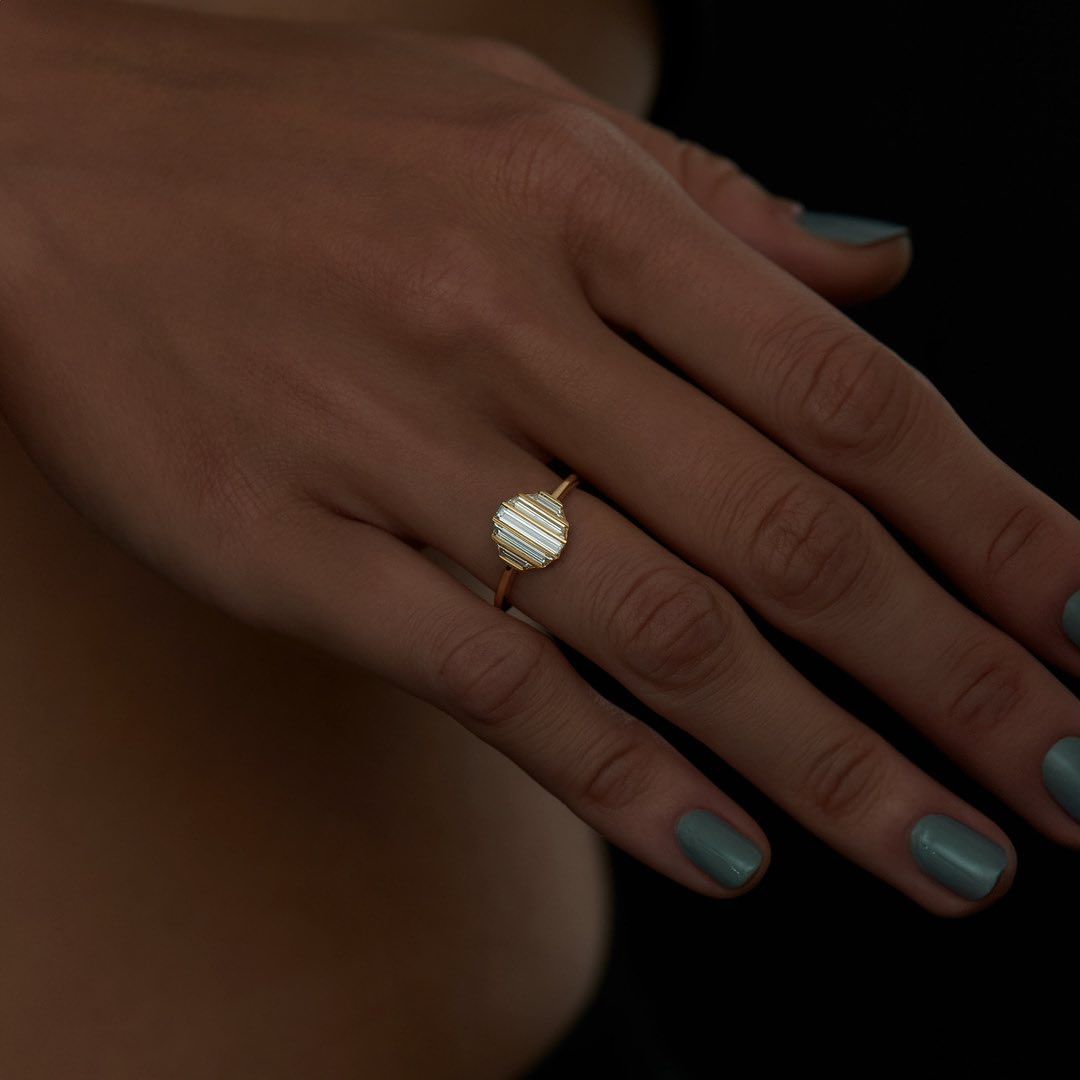 1.8Ct White Baguette Cut Bar Ring | Anniversary Gift Ring For Wife | Elegant Ring | Occasion Ring