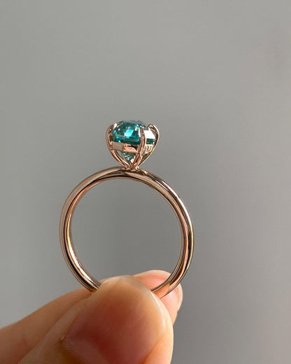 2.88Ct Green Blue Shield Cut Moissanite Solitaire Ring | Wedding Ring For Bridal | Surprise Gift Ring For Her | Minimalist Ring