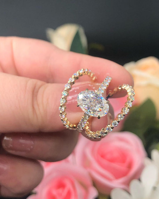 2.5Ct White Oval Cut Solitaire Ring Set | Special Occasion Ring Set | Engagement Ring Set | Surprise Gift