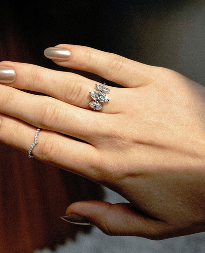 2.4Ct White Marquise Cut Three Stone Ring | Anniversary Gift Ring | Daily Wear Ring | Awesome Ring