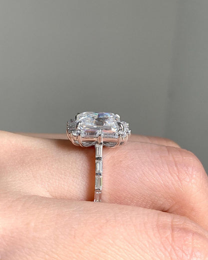 2.88Ct White Radiant Cut Halo Ring | Party Wear Ring | Delicate Ring For Women
