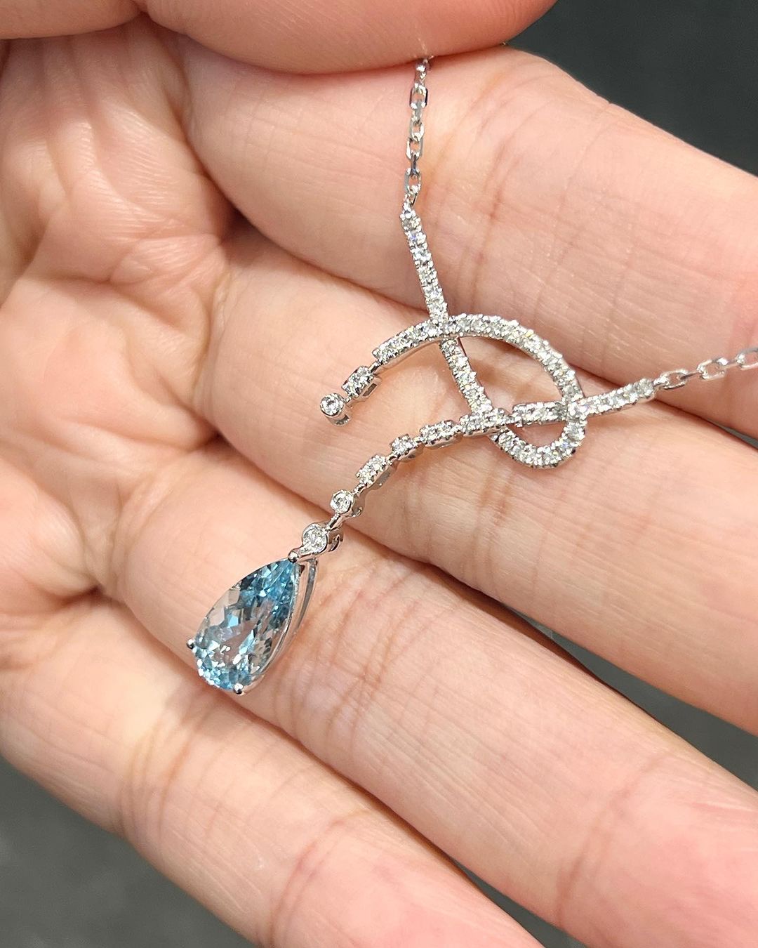 2.80Ct Aquamarine Color Pear Cut Solitaire Pendant | Wedding Pendant For Her | Designer Pendant For Women | Fashion Jewelry