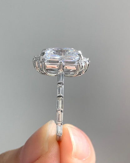 2.88Ct White Radiant Cut Halo Ring | Party Wear Ring | Delicate Ring For Women
