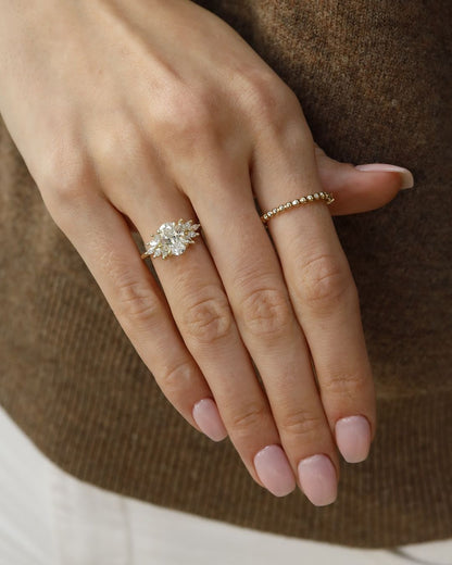 2.5CT White Oval Cut Solitaire Ring | Anniversary Gift Ring | Wings Ring | Customize Ring