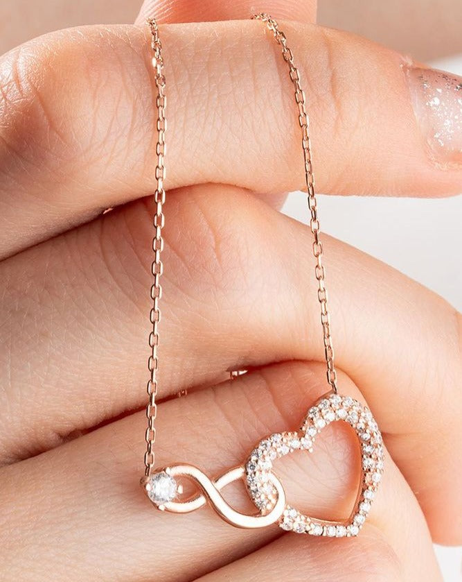 Infinity Heart Shape 2.98Ct White Round Cut Prong Pendant | Special Occasion Pendant | Forever One Pendant | Anniversary Gift Pendant