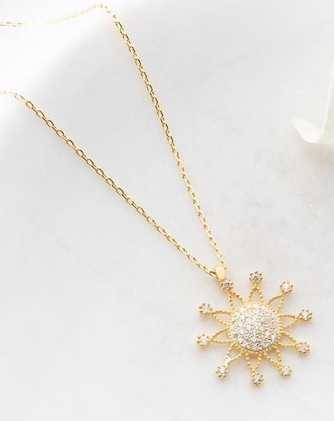 Sun Shape 2.77Ct White Round Cut Cluster Pendant | Special Event Pendant | Casual Wear Pendant | High Quality Jewelry