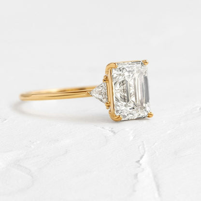 2.8Ct White Emerald Cut Solitaire Ring Set | Anniversary Gift Ring Set For Wife | Proposal Ring Set For Her | Daily Wear Ring Set