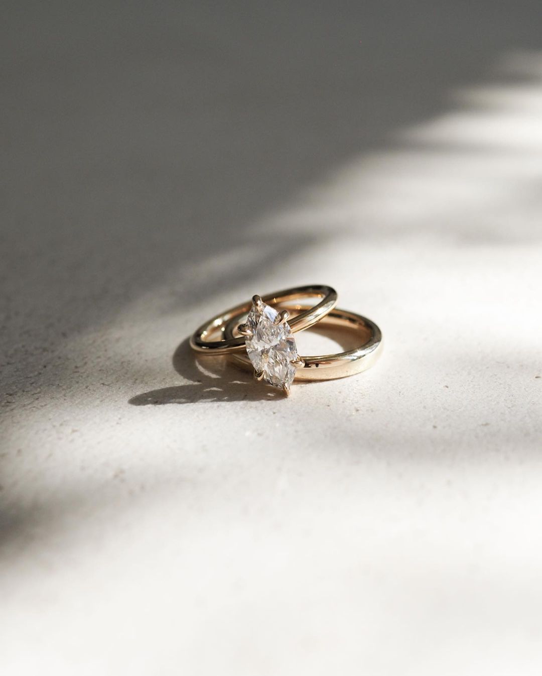 2.4Ct White Marquise Cut Solitaire Ring Set | Engagement Ring Set | Bridal Ring Set | Gift For Her