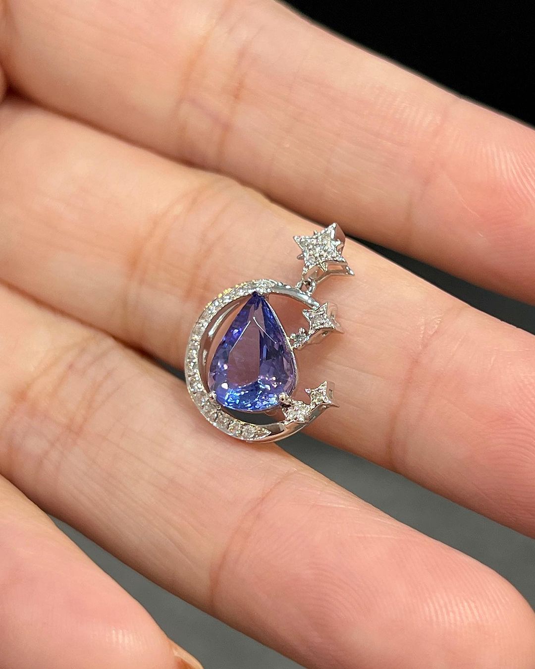 2.70Ct Blue Pear Cut Solitaire Pendant | Designer Jewelry Piece | Birthday Gift Pendant For Her | Jewelry Collection