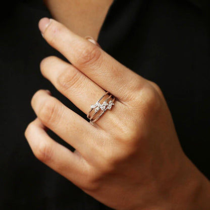 1.2Ct White Pear Cut Prong Ring | Anniversary Ring | Unique Ring | Gift For Wife