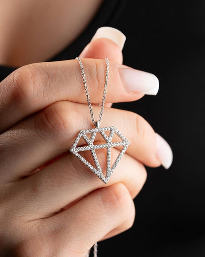 Diamond Model Shape 2.60Ct White Round Cut Pave Pendant | Special Occasion Pendant For Women | Thank You Gift Pendant For Her | Jewelry Collection