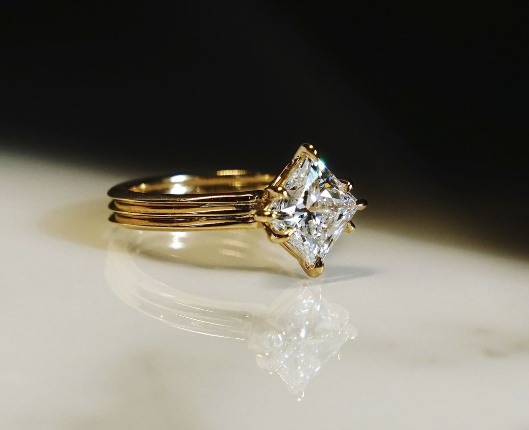 2.5Ct White Princess Cut Solitaire Ring | Anniversary Gift Ring For Wife | Elegant Ring | Gift For Her