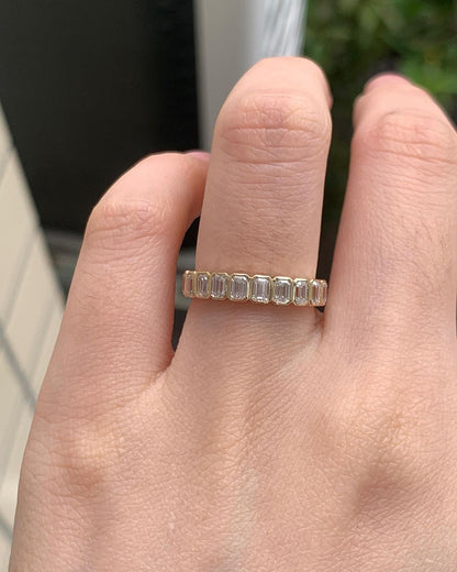 3.50Ct White Emerald Cut Full Eternity Band Ring | Anniversary Gift Band Ring | Timeless Design