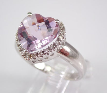 2.88Ct Light Pink Heart Cut Halo Ring | Proposal Ring | Promise Ring | Anniversary Gift Ring For Wife