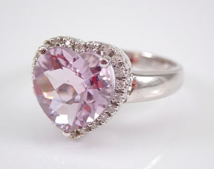 2.88Ct Light Pink Heart Cut Halo Ring | Proposal Ring | Promise Ring | Anniversary Gift Ring For Wife