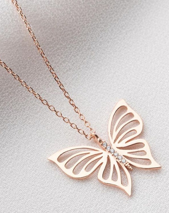 Butterfly Shape 1.20Ct White Round Cut Prong Pendant | Birthday Gift For Her | Surprise Gift Pendant  | Women Jewelry