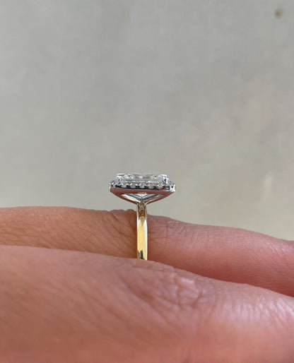 2.5Ct White Radiant Cut Halo Ring | Wedding Ring For Bridal | Women Jewelry | Gift For Her