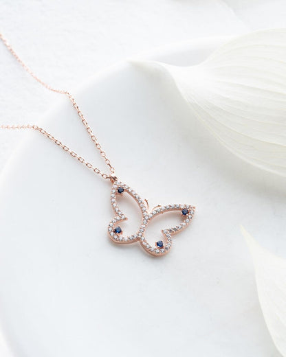 Butterfly Shape 2.60Ct White Round Cut Pave Pendant | Birthday Gift Pendant For Women | Stunning Pendant