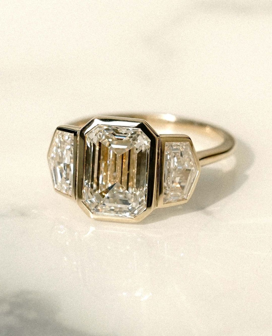 2.6Ct White Emerald Cut Bezel Ring | Engagement Promise Ring | Special Occasion Ring | Gift For Her